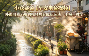 小众赛道【早安电台视频】，外面收费399的视频号分成新玩法，手把手教学-宝藏屋创业网