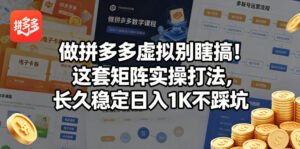 做拼多多虚拟别瞎搞！这套矩阵实操打法，长久稳定日入1K不踩坑【揭秘】-宝藏屋创业网
