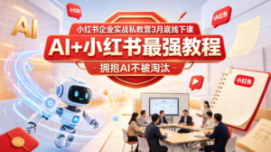 小红书企业实战私教营3月底线下课，AI+小红书最强教程，拥抱AI不被淘汰-宝藏屋创业网