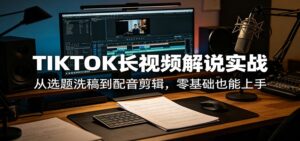 TIKTOK长视频解说实战：从选题洗稿到配音剪辑，零基础也能上手-宝藏屋创业网