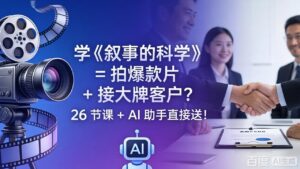 学《叙事的科学》= 拍爆款片 + 接大牌客户？26 节课 + AI 助手直接送！-宝藏屋创业网
