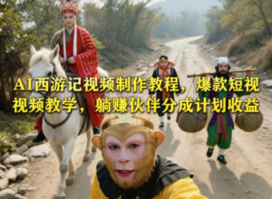 AI西游记视频制作教程，爆款短视频教学，躺賺伙伴分成计划收益-宝藏屋创业网