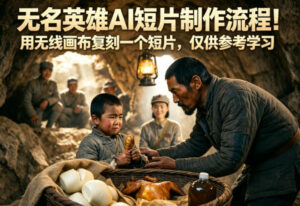 无名英雄AI短片制作流程！用无线画布复刻一个短片，仅供参考学习-宝藏屋创业网