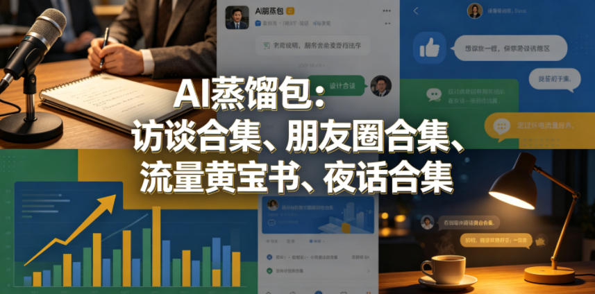 AI蒸馏包：访谈合集、朋友圈合集、流量黄宝书、夜话合集【文档】-宝藏屋创业网