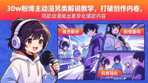 30w粉博主动漫另类解说教学，打破创作内卷，同款动漫做出差异化爆款内容-宝藏屋创业网