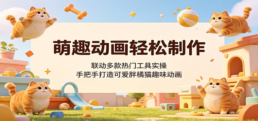萌趣动画轻松制作，联动多款热门工具实操，手把手打造可爱胖橘猫趣味动画-宝藏屋创业网