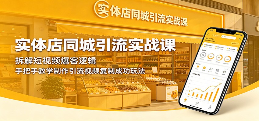 实体店同城引流实战课：拆解短视频爆客逻辑，手把手教学制作引流视频复制成功玩法-宝藏屋创业网