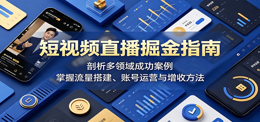 短视频直播掘金指南：剖析多领域成功案例，掌握流量搭建、账号运营与增收方法-宝藏屋创业网