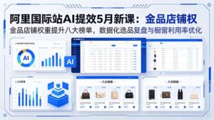 阿里国际站AI提效5月新课：金品店铺权重提升八大榜单，数据化选品复盘与橱窗利用率优化-宝藏屋创业网