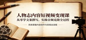 人物志内容短视频变现课：从零学文案撰写，实操音频克隆全过程-宝藏屋创业网