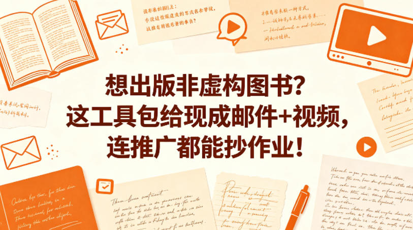 想出版非虚构图书？这工具包给现成邮件+视频，连推广都能抄作业！【原创双语字幕】-宝藏屋创业网