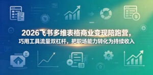 2026飞书多维表格商业变现陪跑营,巧用工具流量双杠杆,把职场能力转化为持续收入-宝藏屋创业网