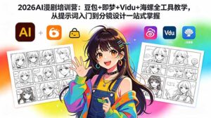 2026AI漫剧培训营:豆包+即梦+Vidu+海螺全工具教学,从提示词入门到分镜设计一站式掌握-宝藏屋创业网