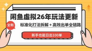 闲鱼虚拟从0到1系统化运营课程：标准化打法拆解 + 高效出单全链路教学，新手也能日出100单-宝藏屋创业网