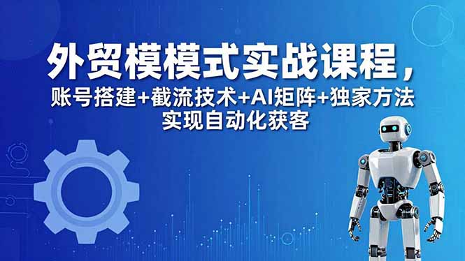 外贸新模式实战课程-更新5月，账号搭建+截流技术+AI矩阵+独家方法实现自动化获客-宝藏屋创业网