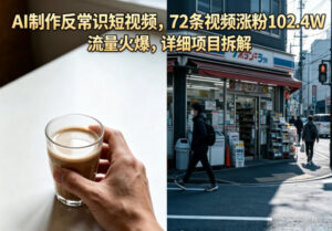 AI制作反常识短视频,72条视频涨粉102.4W,流量火爆,详细项目拆解-宝藏屋创业网