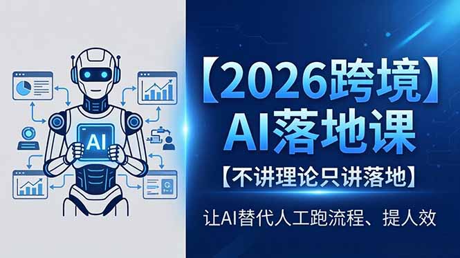 2026跨境AI落地课，不讲理论只讲落地，让AI替代人工跑流程、提人效-宝藏屋创业网
