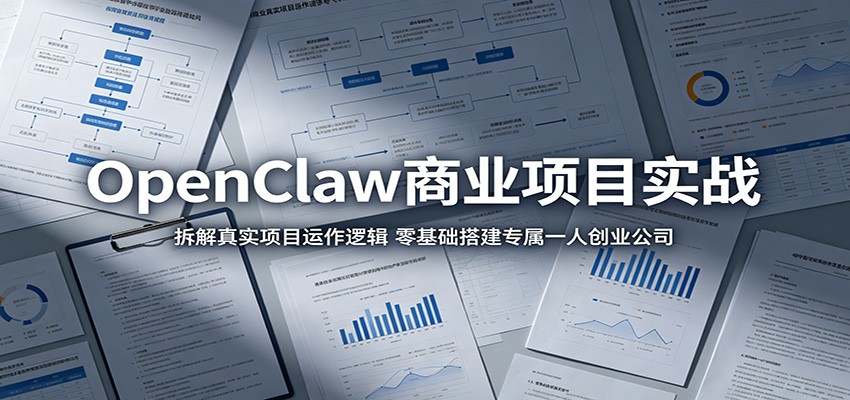 OpenClaw商业项目实战：拆解真实项目运作逻辑，零基础搭建专属一人创业公司-宝藏屋创业网