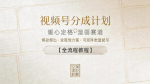 视频号分成计划，暖心定格漫画赛道，爆款频出，变现能力强，可矩阵批量起号【全流程教程】-宝藏屋创业网