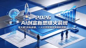 2026 AI 创富新思维火箭班：某大佬3天私房课，一人公司实体获客商机洞察-宝藏屋创业网