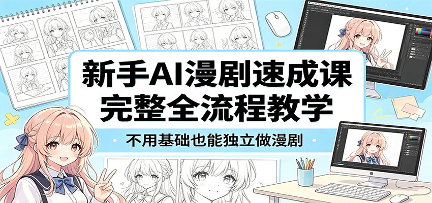 新手AI漫剧速成课：完整全流程教学，不用基础也能独立做漫剧-宝藏屋创业网