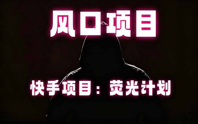 快手风口项目，荧光计划托管，长期稳定，适合批量做-宝藏屋创业网