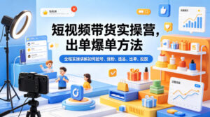 短视频带货实操营,出单爆单方法,全程实操讲解如何起号、涨粉、选品、出单、投放(更新0515)-宝藏屋创业网