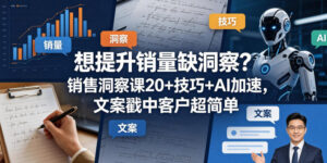 想提升销量缺洞察？销售洞察课20+技巧+AI加速，文案戳中客户超简单【原创双语字幕】-宝藏屋创业网