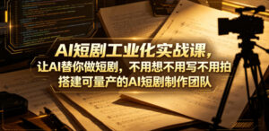 AI短剧工业化实战课，让AI替你做短剧，不用想不用写不用拍，搭建可量产的AI短剧制作团队-宝藏屋创业网