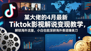 某大佬的4月最新Tiktok影视解说变现教学，解锁海外流量，小白也能深耕海外赛道賺美刀（更新）-宝藏屋创业网