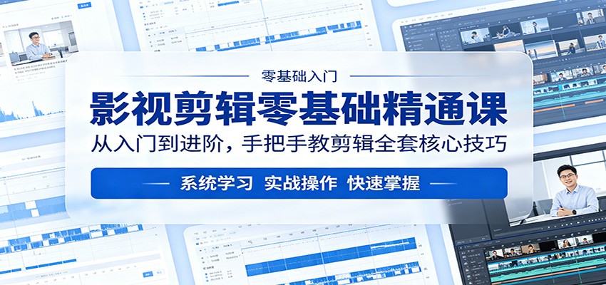 影视剪辑零基础精通课：从入门到进阶，手把手教剪辑全套核心技巧-宝藏屋创业网