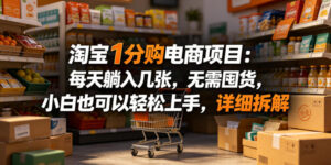 淘宝1分购电商项目：每天躺入几张，无需囤货，小白也可以轻松上手，详细拆解-宝藏屋创业网