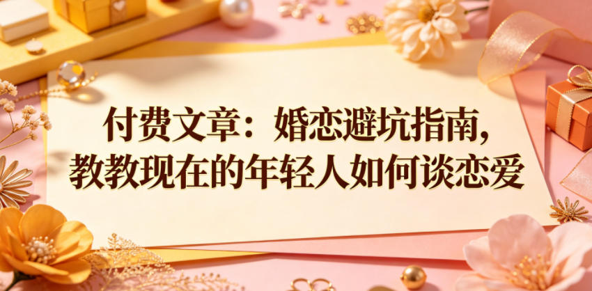 付费文章：婚恋避坑指南，教教现在的年轻人如何谈恋爱-宝藏屋创业网