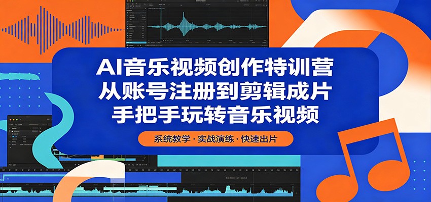 AI音乐视频创作特训营：从账号注册到剪辑成片，手把手玩转音乐视频-宝藏屋创业网