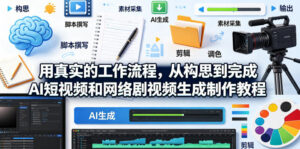 用真实的工作流程，从构思到完成AI短视频和网络剧视频生成制作教程-中英字幕-宝藏屋创业网