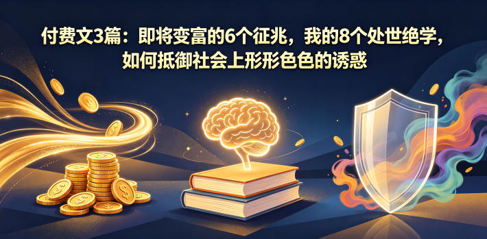 付费文3篇：即将变富的6个征兆，我的8个处世绝学，如何抵御社会上形形色色的诱惑-宝藏屋创业网