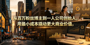 从百万粉丝博主到一人公司创始人，用最小成本撬动更大商业价值-宝藏屋创业网