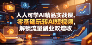 人人可学AI精品实战课,零基础玩转AI短视频,解锁流量副业双增收-宝藏屋创业网