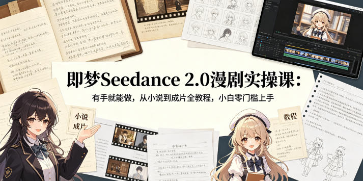 即梦Seedance 2.0漫剧实操课：有手就能做，从小说到成片全教程，小白零门槛上手-宝藏屋创业网