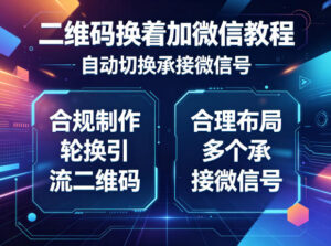 二维码换着加微信教程，自动切换承接微信号，合规制作轮换引流二维码，合理布局多个承接微信号-宝藏屋创业网