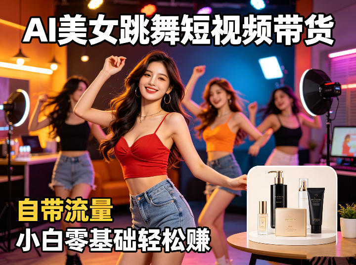 AI美女跳舞短视频带货：自带流量，小白零基础轻松賺，详细拆解-宝藏屋创业网