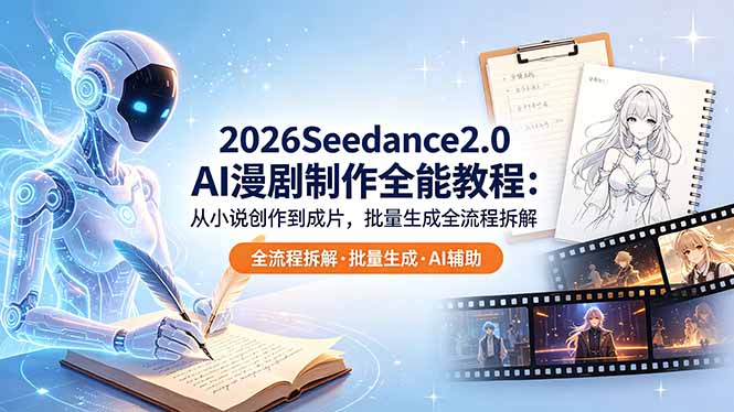 2026Seedance2.0 AI制作全能教程：从小说创作到成片，批量生成全流程拆解-宝藏屋创业网