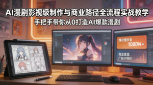 AI漫剧影视级制作与商业路径全流程实战教学，手带你从0打造AI爆款漫剧-宝藏屋创业网