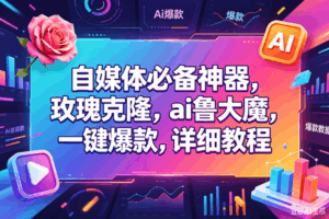 (18531期)玫瑰克隆,一键ai神器,爆款工具,自媒体必备,60多个功能的详细教程-宝藏屋创业网