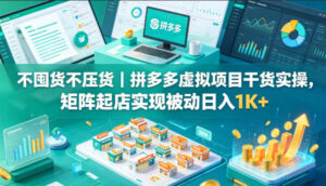 不囤货不压货｜拼多多虚拟项目干货实操，矩阵起店实现被动日入1K+【揭秘】-宝藏屋创业网