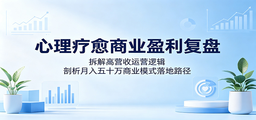 心理疗愈商业盈利复盘：拆解高营收运营逻辑，剖析月入五十万商业模式落地路径-宝藏屋创业网