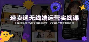 速卖通无线端运营实战课:APP活动FEED图文短视频运营,CPS网红带货落地教学-宝藏屋创业网