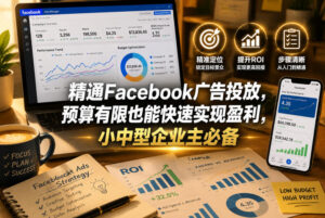 精通Facebook广告投放,预算有限也能快速实现盈利,小中型企业主必备【原创双语字幕】-宝藏屋创业网