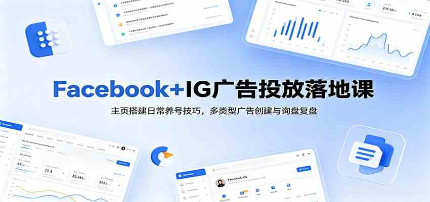 Facebook+IG广告投放落地课:主页搭建日常养号技巧,多类型广告创建与询盘复盘 Facebook+IG广告投放落地课:主页搭建日常养号技巧,多类型广告创建与询盘复盘