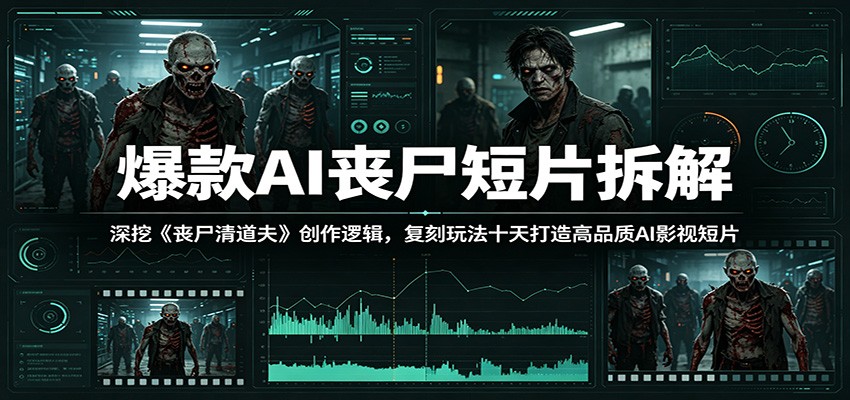 爆款AI丧尸短片拆解：深挖《丧尸清道夫》创作逻辑，复刻玩法快速打造高品质AI影视短片-宝藏屋创业网